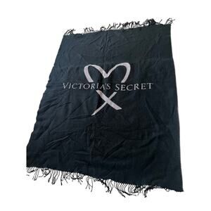 Victoria's Secret soft black and gray blanket throw One size soft warm cozy